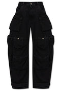 The Attico Logo Patch Cargo Jeans
