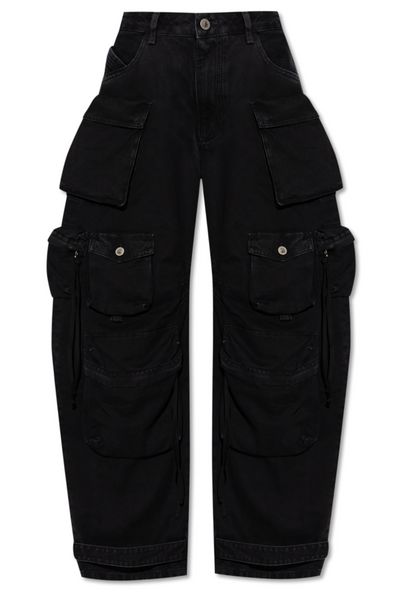 The Attico Logo Patch Cargo Jeans