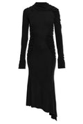 Victoria Beckham Ruched Asymmetric Midi Dress
