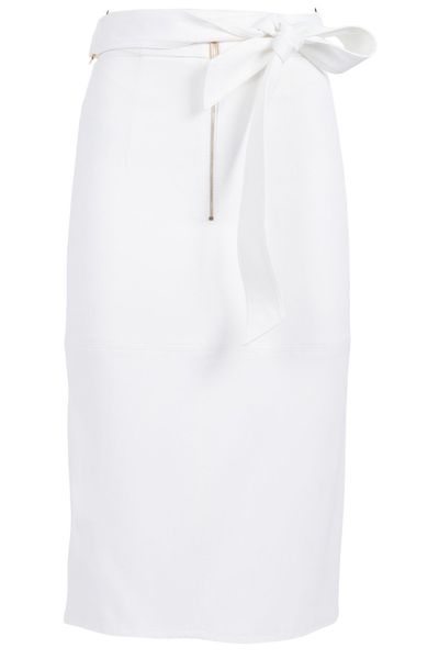 Elisabetta Franchi Tied Waist Zip-Detailed Midi Skirt