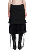 Balenciaga Pleated Layered Tailored Skirt