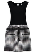 Burberry Fendi Gingham Drawstring Sleeveless Dress