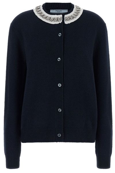 Prada Embellished Button-Up Cardigan