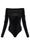 Alaïa Long-Sleeved Off-Shoulder Bodysuit