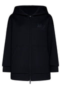 Max Mara Logo Embroidered Zip-Up Hoodie