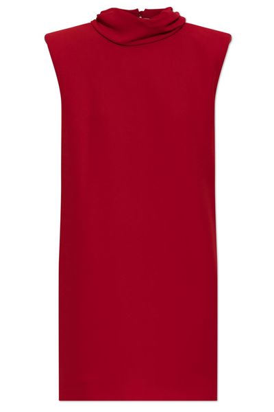 Valentino Draped Neck V-Back Mini Dress