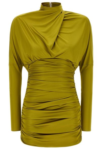 Balmain Draped Ruched Mini Dress