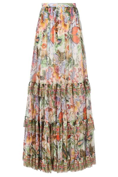 Etro Floral Printed Pleated Midi Skirt
