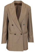 Max Mara Mxmacciaio Double Breasted Oversized Pinstripe Blazer