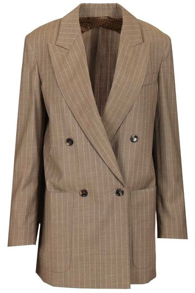Max Mara Mxmacciaio Double Breasted Oversized Pinstripe Blazer