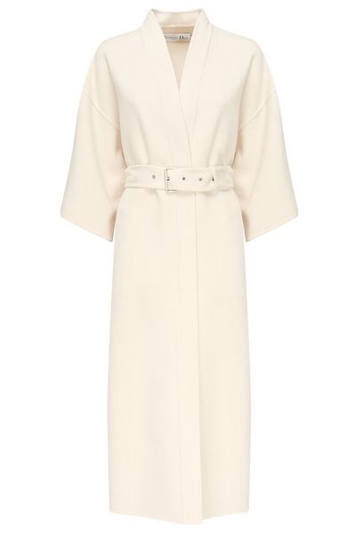 Christian Dior Belted V-Neck Coat