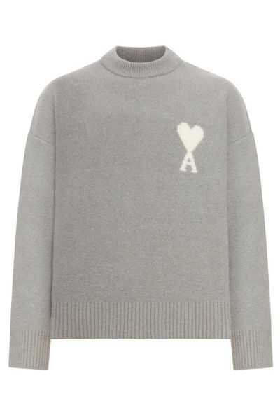 AMI Paris Logo Detailed Crewneck Jumper