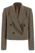 Brunello Cucinelli Double-Breasted Cropped Blazer