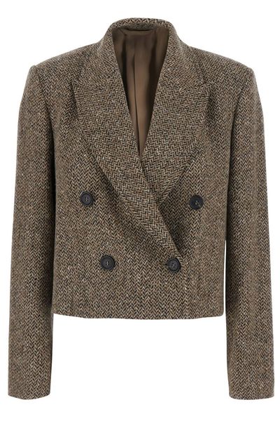 Brunello Cucinelli Double-Breasted Cropped Blazer