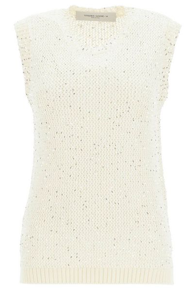 Golden Goose Deluxe Brand Sequined Mesh Knitted Tank Top