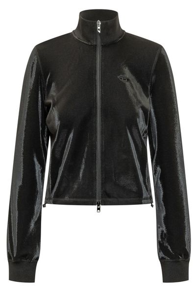 Diesel Shiny Piquet Effect Zipped Sweatshirt
