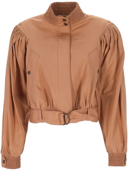 Chloé Ruched Detail High-Neck Jacket