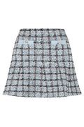 Self-Portrait Check Knit Mini Skirt
