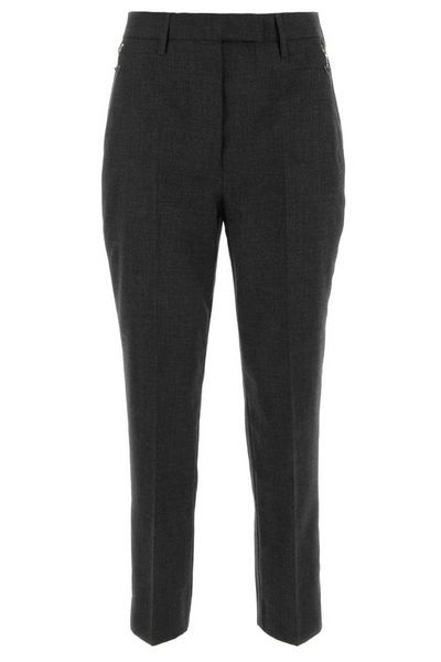 Prada Mid-Rise Zip-Pocket Cropped Trousers