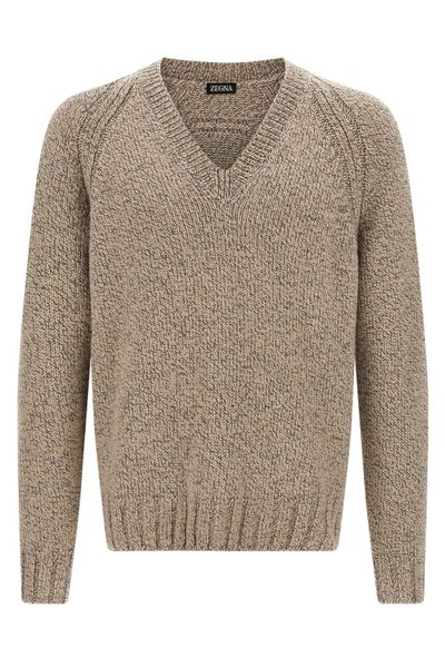 Zegna V-Neck Knitted Jumper