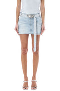 Diesel D-Buckle Belted Denim Mini Skirt