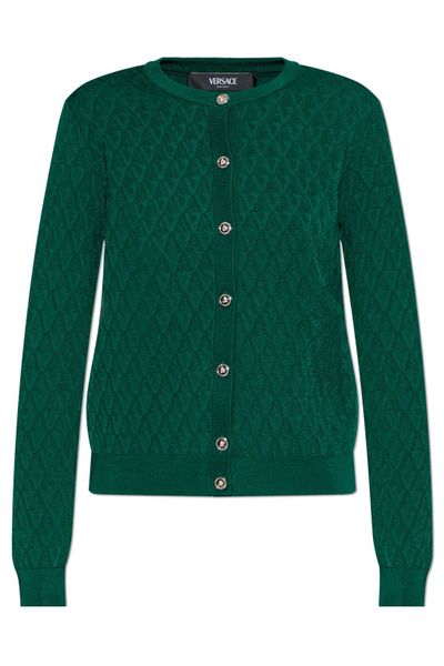 Versace Pattern-Jacquard Knitted Cardigan