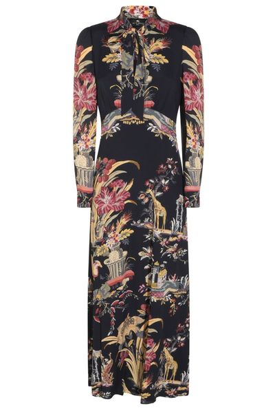 Etro Floral Print Long Sleeved Maxi Dress