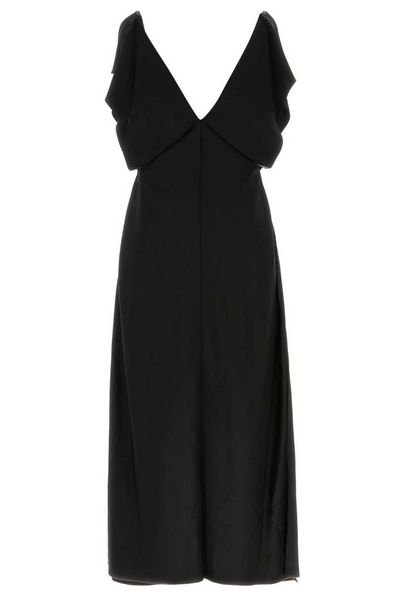 Jil Sander V-Neck Ruffle-Detailed Dress