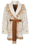 Alanui Bandana Jacquard Belted Cardigan
