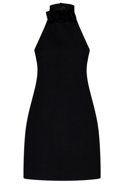 Dolce & Gabbana Flower Detailed Halterneck Mini Dress