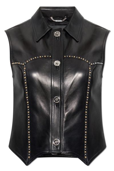 Versace Stud-Embellished Button-Up Gilet