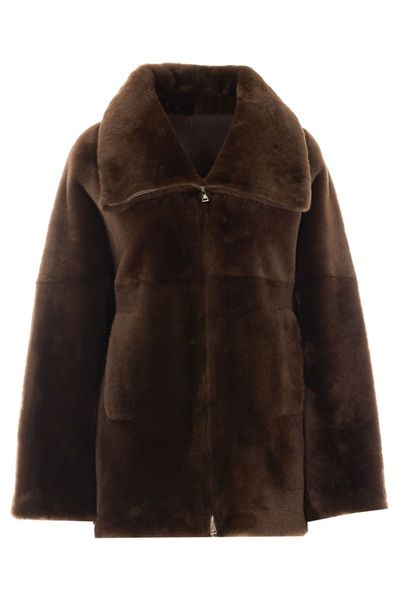 Blancha Zip-Front Fur Jacket