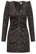 Ganni Jacquard V-Neck Mini Dress