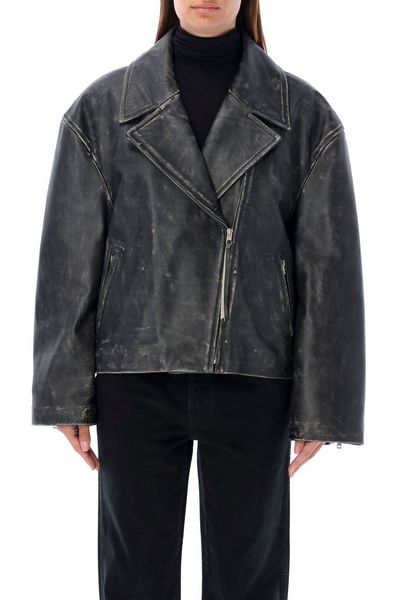 Acne Studios Logo Embossed Lilket Biker Jacket