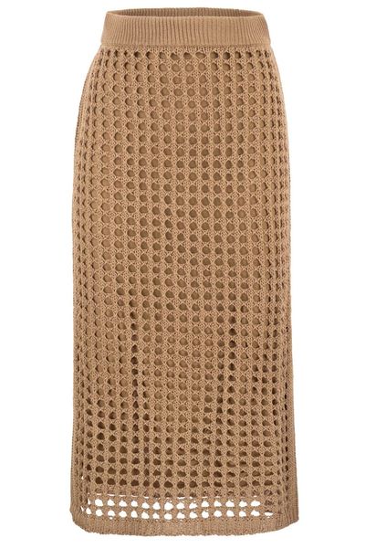 Max Mara Geode Openwork Midi Skirt
