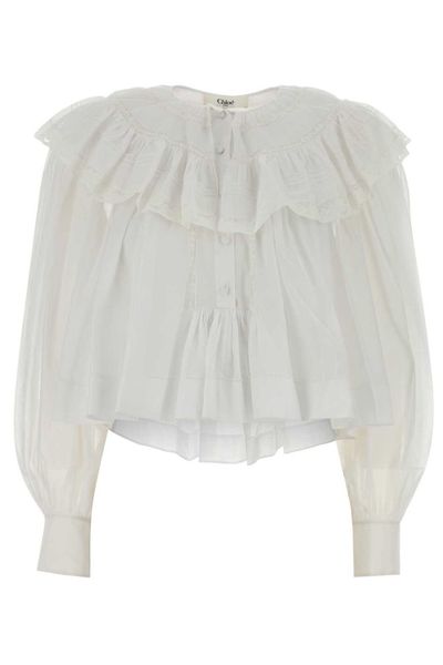 Chloé Ruffled Cropped Top