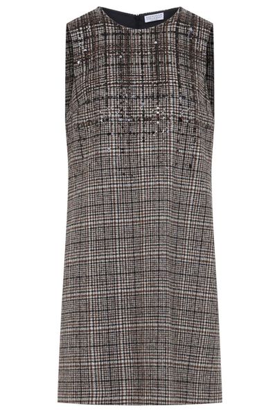 Brunello Cucinelli Checked Mini Dress