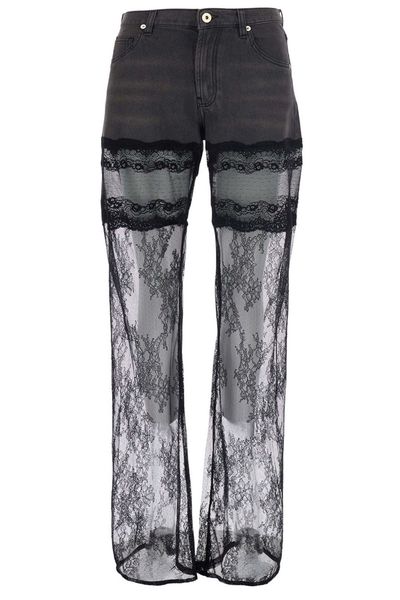 Blumarine Sheer Lace Panel Jeans
