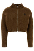 Miu Miu Zip-Up Cropped Cardigan
