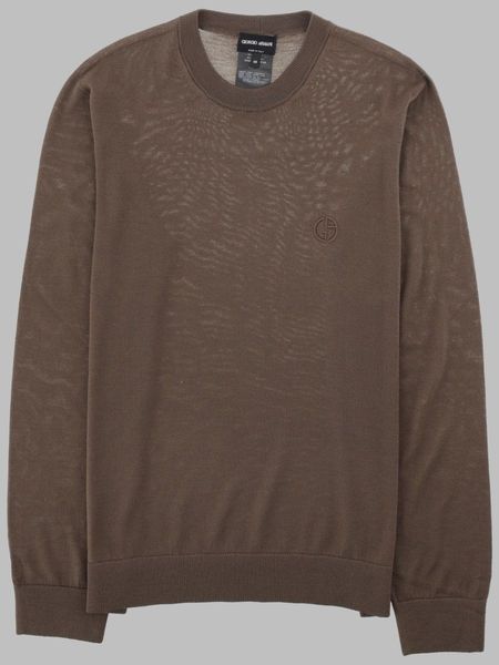 Giorgio Armani Sheer Logo Knitted Sweater