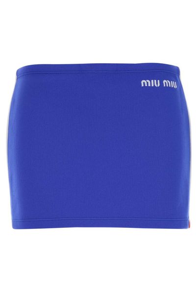 Miu Miu Logo Knitted Mini Skirt