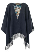 Ferragamo Printed Frayed Cape