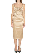 Dolce & Gabbana Pleat Detailed Sleeveless Midi Dress