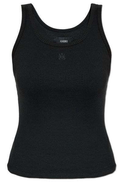 Amiri Logo Embroidered Ribbed Top