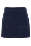 Fendi Full-Zip Denim Mini Skirt