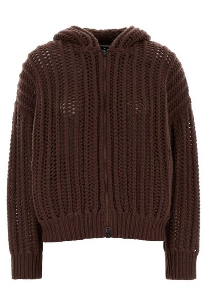 Brunello Cucinelli Openwork Rib Hooded Cardigan