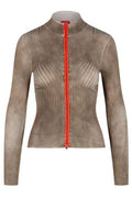 Diesel Contrast Bands Ribbed Zip Cardigan