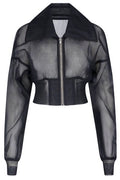 Rick Owens Sheer Zip-Up Knitted Top