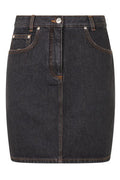 Moschino Logo Patch Denim Skirt