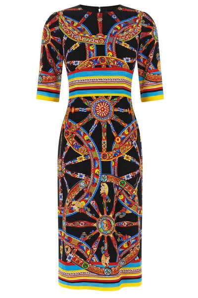 Dolce & Gabbana Carretto Printed Midi Dress